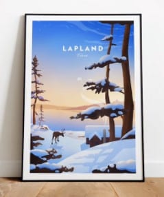 Lapland Travel Print HeyPrezzie nordic gifts Lapland Travel Print HeyPrezzie