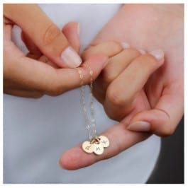 Personalized Gold Disc Necklace Best gifts for deployed military service members Personalized Gold Disc Necklace Best gifts for deployed military service members